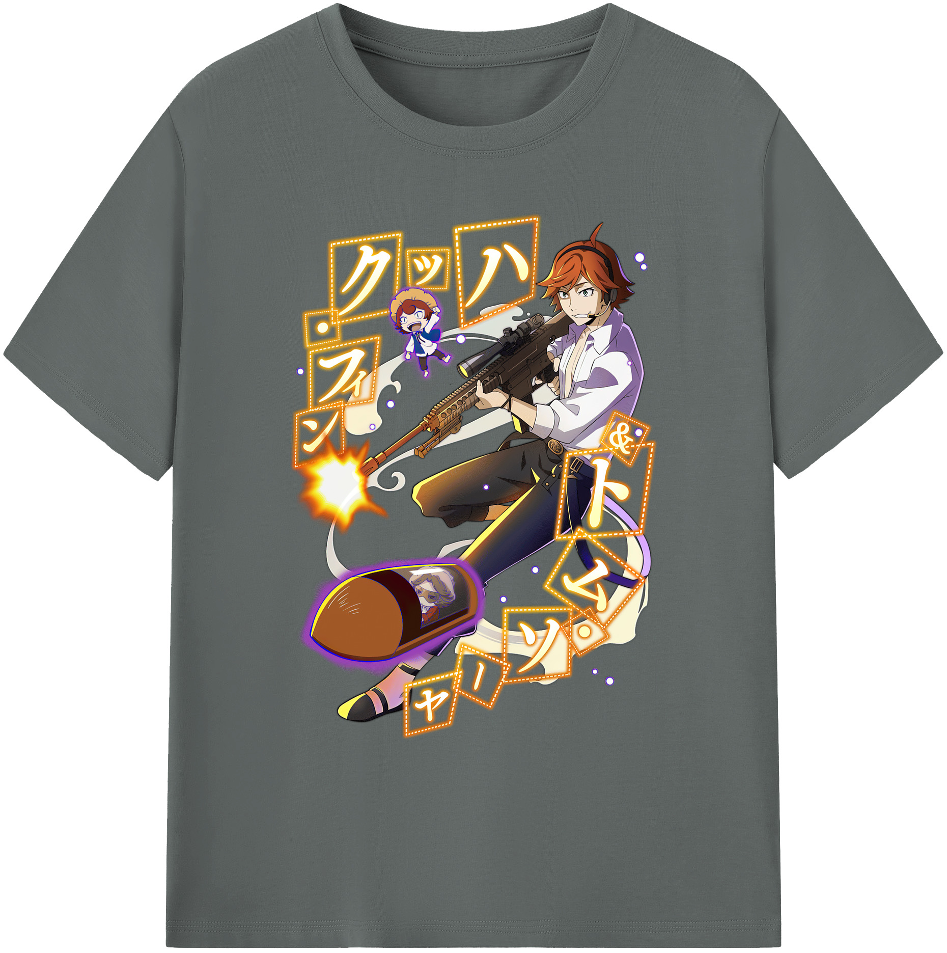 （画像用） 文豪ストレイドッグス Bungo Stray Dogs 綿100％ メンズ半袖Tシャツ｜肌触りやわらか＆通気性